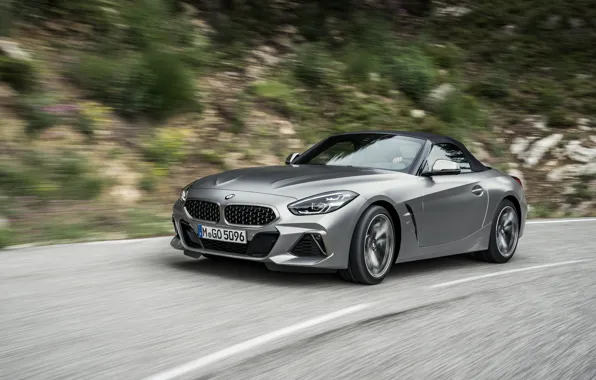 Picture road, roof, grey, speed, BMW, Roadster, BMW Z4, M40i, Z4, the soft top, 2019, G29