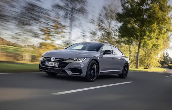 Picture grey, coupe, speed, Volkswagen, liftback, 2020, Arteon, 4Motion, R-Line Edition