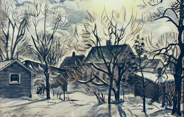 Picture 1947, Charles Ephraim Burchfield, Winter Sun and Backyards