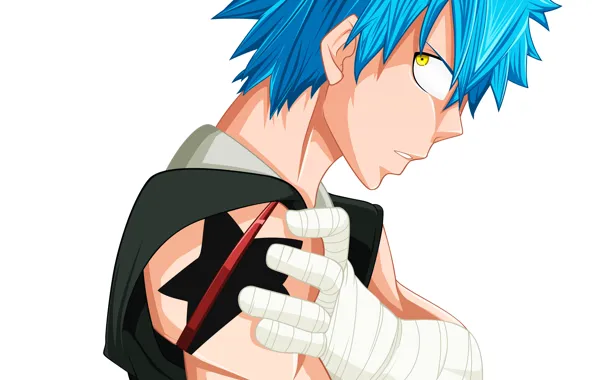 Picture look, guy, Soul eater, blue hair, Soul Eater