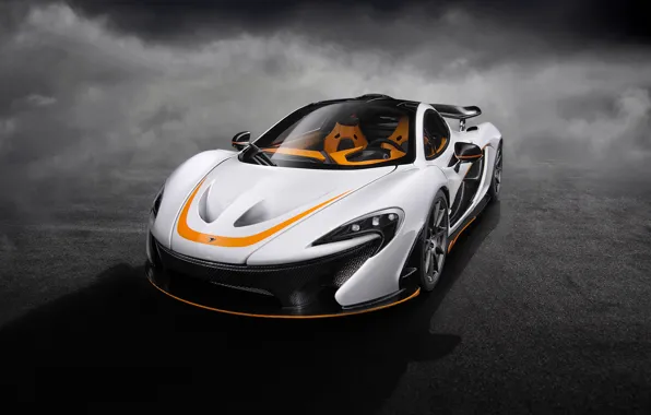 Picture white, art, hypercar, McLaren P1