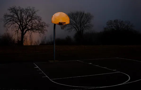 Picture night, sport, basketball, Playground