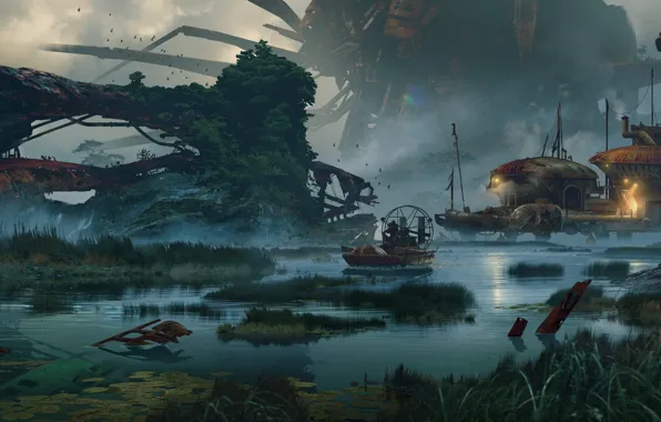 Picture Boat, Swamp, Game, Rage 2, Фантастический мир