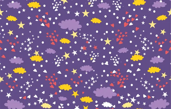 Picture the sky, stars, background, Wallpaper, texture, hearts, stars, Background, Heart, Pattern
