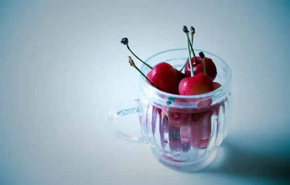 Picture berries, background, mug, cherry