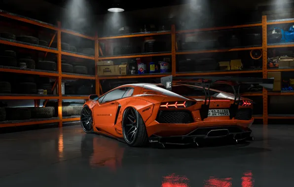 Picture Lamborghini, tuning, garage, Aventador, Liberty Walk, LB Performance