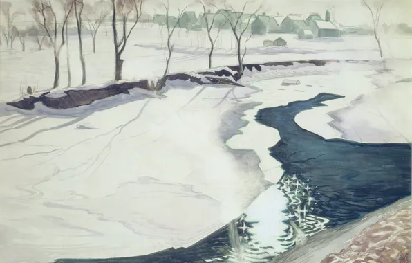 Picture 1931, Charles Ephraim Burchfield, Winter Landscape with Stream