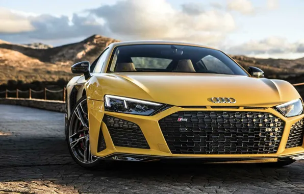 Picture Yellow, Road, Audi R8 V10