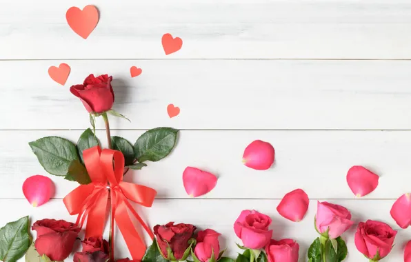 Picture love, flowers, heart, roses, petals, hearts, love, heart, pink, romantic, petals, roses, valentine`s day