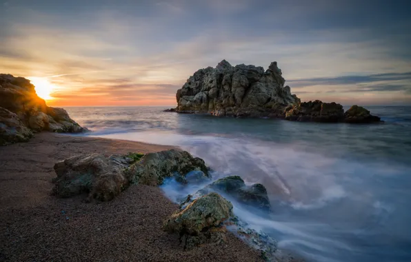 Picture rocks, coast, Spain, Roca Grossa