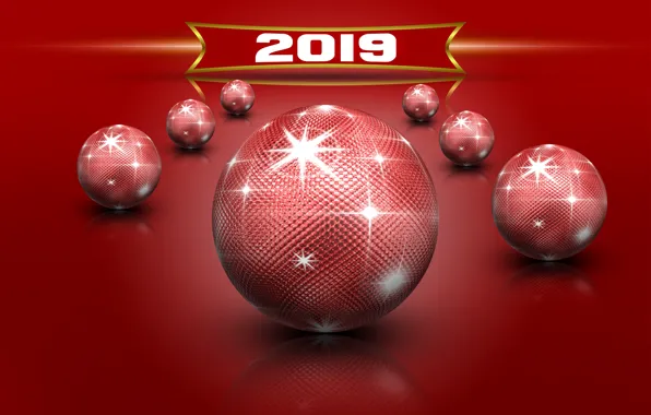Picture glare, red, balls, new year, Christmas, christmas, new year, фон background, tekstura, new year 2019, …