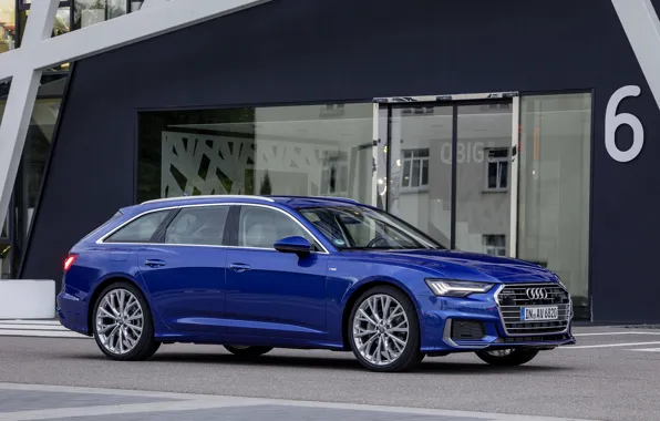 Picture blue, Audi, output, 2018, universal, A6 Avant