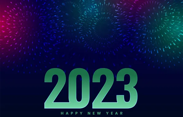 Wallpaper the dark background, salute, figures, New year, fireworks, date,  2023, New Year 2023 images for desktop, section новый год - download