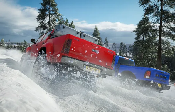 Picture trucks, Forza Horizon 4, Snowy trucks