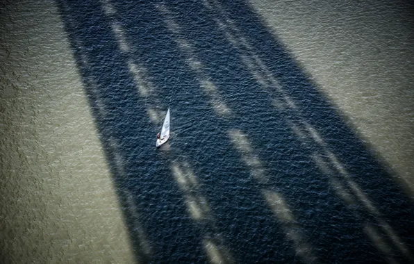 Picture sea, boat, shadow
