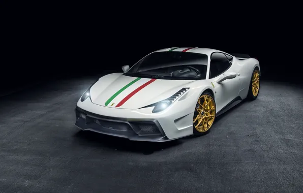 Picture Light, Ferrari, 458, White, Scuderia, Italia