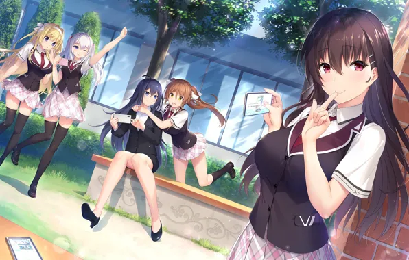 Picture trees, the game, Girls, Games, Anime, school uniform