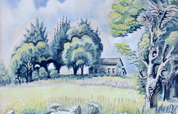Picture 1948, Charles Ephraim Burchfield, Little House in August - East of Line Lake, Western New …