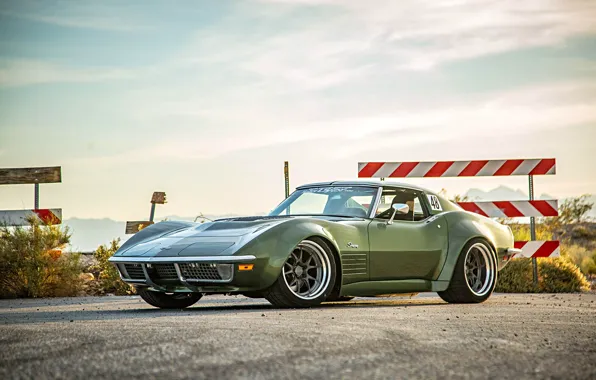 Picture Corvette, Green, 1970, Stingray, Wheels, Forgeline