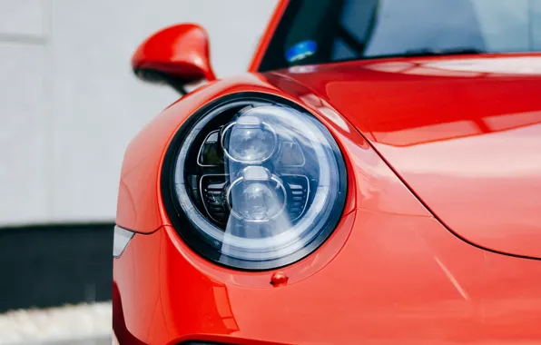 Picture red, headlight, Porsche, Porsche