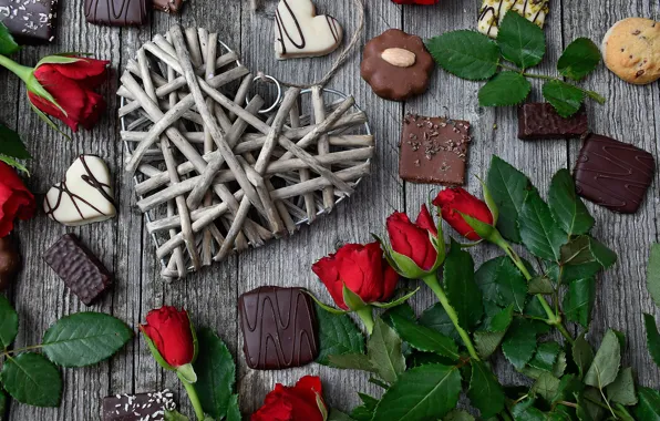 Picture love, romance, roses, candy, Valentine's day