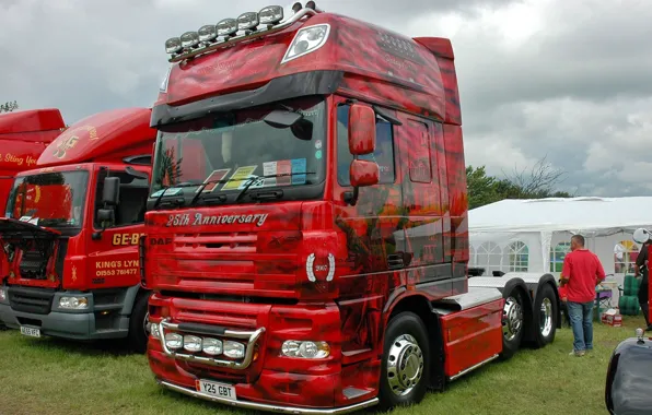 Picture Truck, Red, Truck, Tractor, DAF, Aerography, Daf, DAF XF