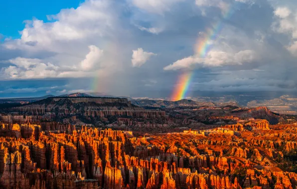Picture mountains, rocks, rainbow, The Grand Canyon, canyons