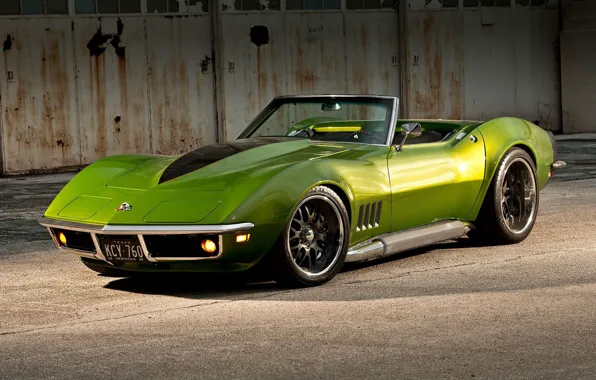 Picture Corvette, Car, Green