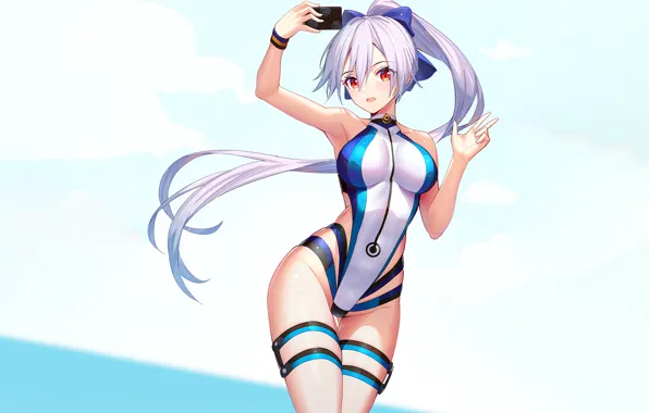 Picture girl, sexy, long hair, boobs, anime, beautiful, pretty, erotic, swimsuit, breasts, attractive, handsome, silver hair, …