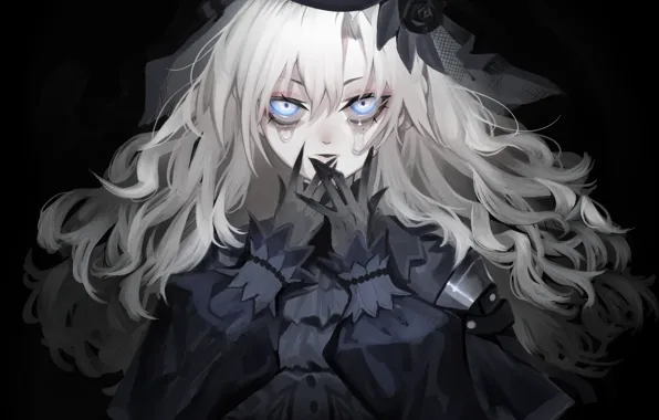 Picture fear, black dress, in the dark, Berserker, Gothic lolita, a frightened child, Fate / Grand …