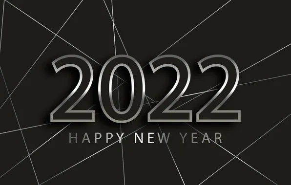 Picture figures, New year, silver, black background, new year, happy, luxury, decoration, figures, sparkling, 2022