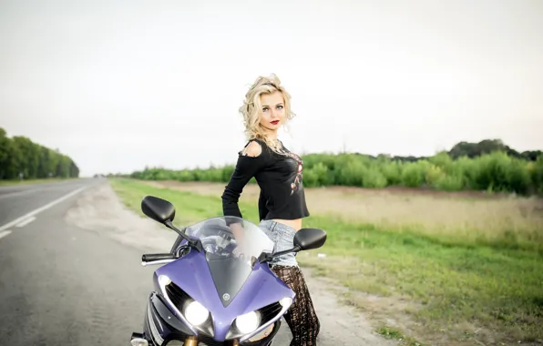 Picture Girl, Yamaha, Blue, YZF-R1