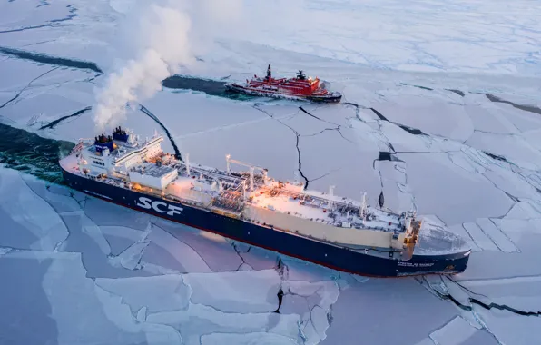 Picture Sea, The ship, A liquefied gas carrier, Совкомфлот, КристофДеМаржери