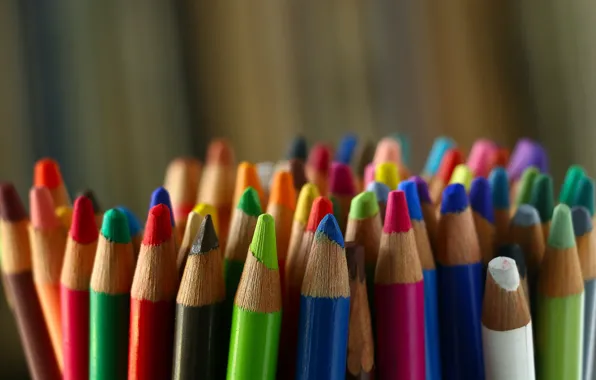 Picture colorful, a lot, bokeh, colored pencils, leads