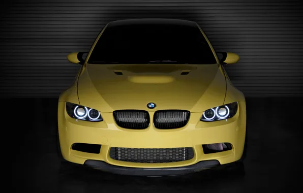 Picture BMW, Yellow, E92, M3, Front of