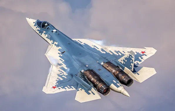 Picture the sky, flight, multi-role fighter, Videoconferencing Russia, the fifth generation fighter, Su-57, Su-57