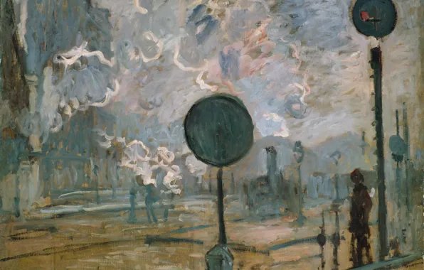 Picture Claude Monet, 1877, The Signal, Exterior of Saint-Lazare Station