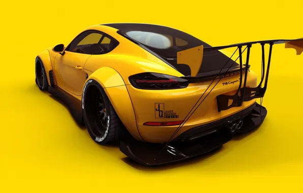 Picture Auto, Yellow, Porsche, Machine, Background, 718, Porsche 718, Transport & Vehicles, Javier Oquendo, by Javier …