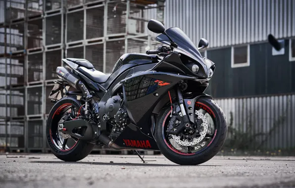 Picture red, black, yamaha, bike, yzf-r1