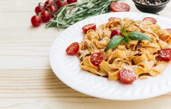 Picture plate, tomatoes, sauce, tomatoes, dish, spices, rosemary, Parmesan, pasta, Basil