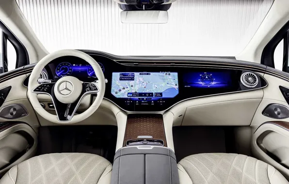Picture design, Mercedes-Benz, the wheel, console, SUV, the interior of the car, dashboard, EQS