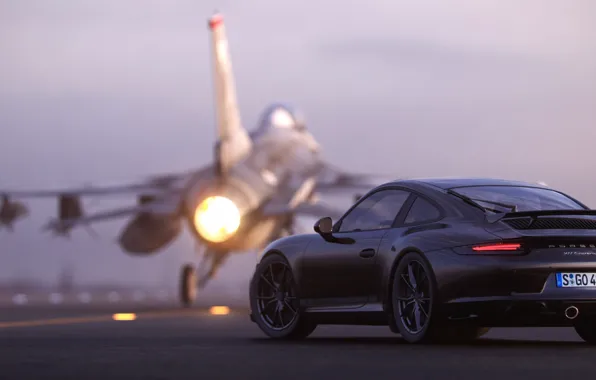 Picture rendering, 911, Porsche, rear view, F-16, 2018, CGI, Carrera T, Gustavo Coutinho Alves