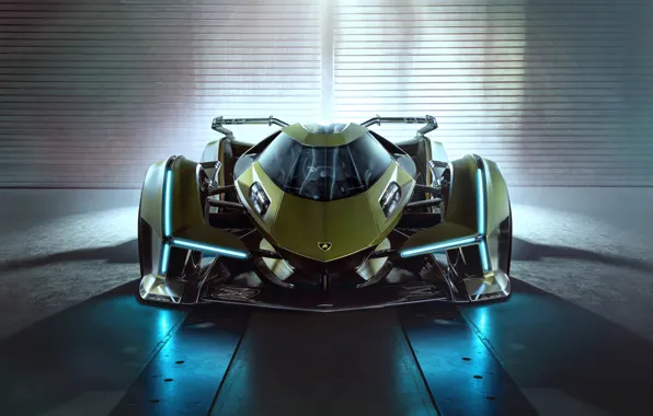 Picture Lamborghini, Lights, The concept car, Lambo, V12, Icon, Vision Gran Turismo, 2019, Lambo V12 Vision