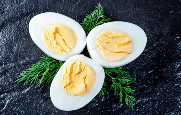 Picture eggs, halves, slices