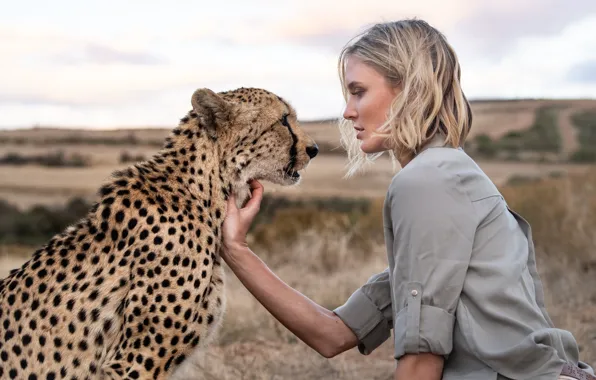Picture girl, meeting, Cheetah