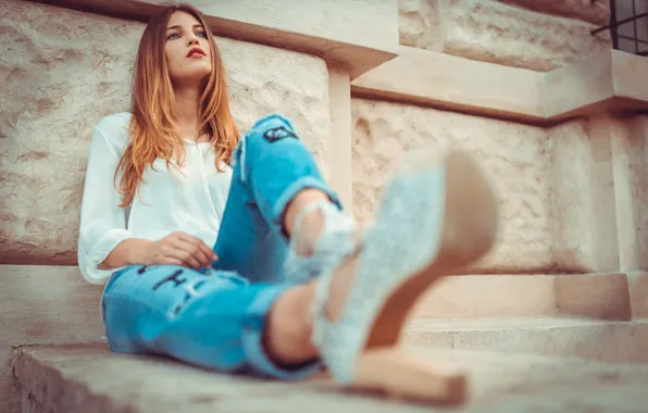 Picture look, girl, photo, jeans, blouse, Laura Z, Marco Squassina
