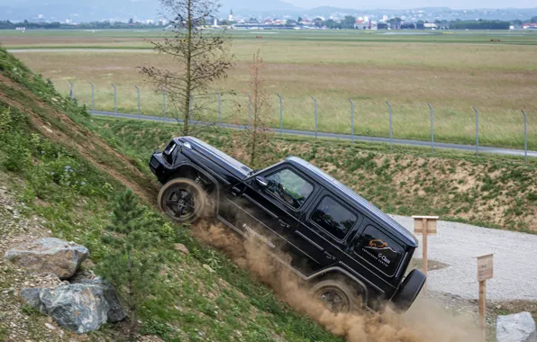 Picture black, Mercedes-Benz, SUV, 4x4, the rise, G-Class, V8, 2019