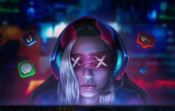 Picture Girl, Headphones, Computer, Face, Girl, Female, Headphones, Face, Headband, Media, Computer, Headband, Social, Messages, Connected, …