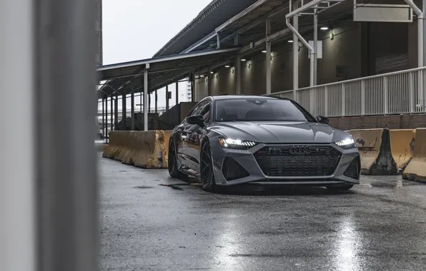 Picture Audi, Gray, Wet, VAG, RS7