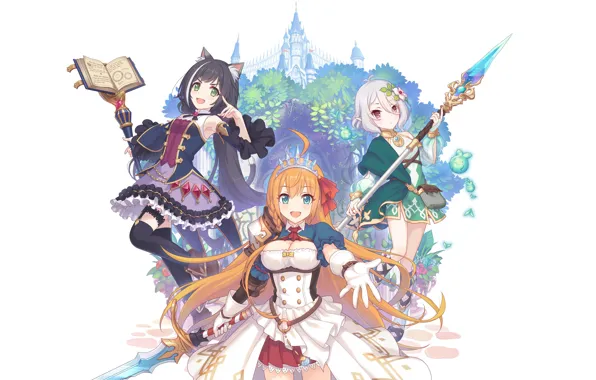 Picture girls, fantasy, trio, Eustiana of Astraea, Kokoro Natsume, Princess Connect! Re:Dive, Kiruya Momochi